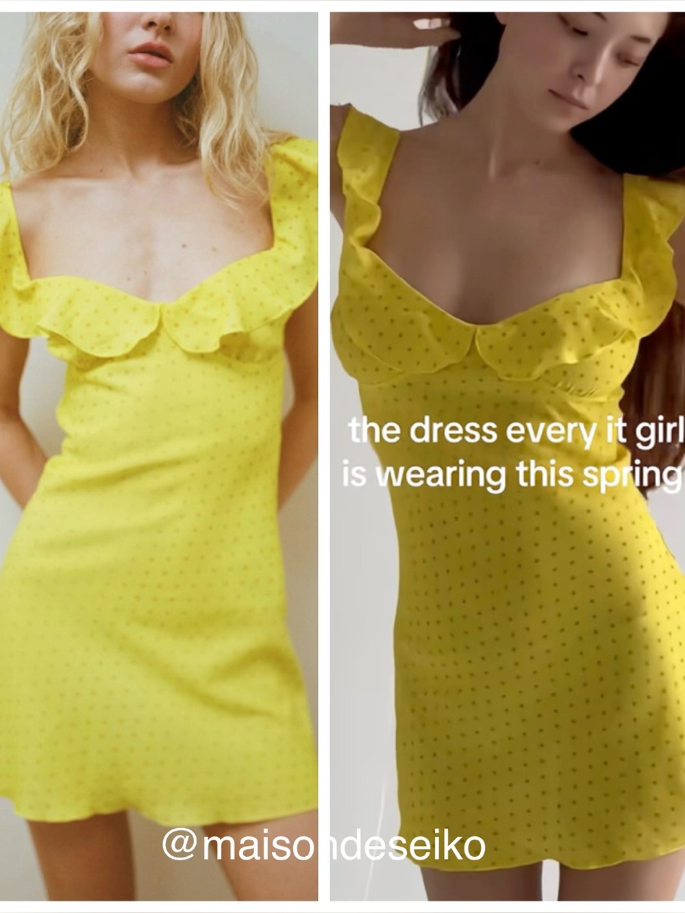 NWT Bella Venice Mini Dress Yellow Polka Dot Joya Ruffle Slip size XS